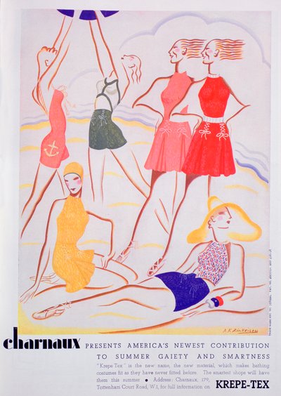 Anuncio de trajes de baño Krepe-Tex, 1935 de Unbekannt
