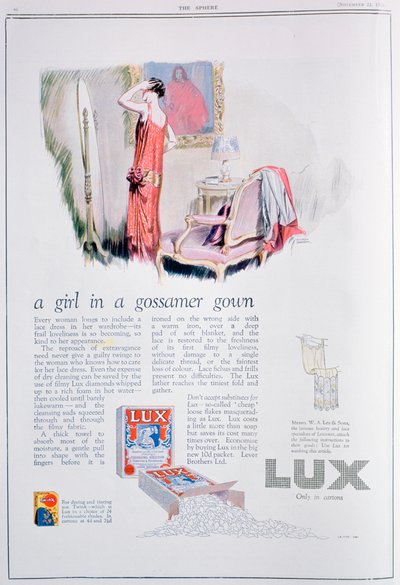 Anuncio de jabón Lux, 1925 de Unbekannt
