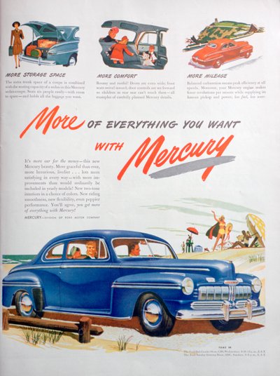Anuncio de coches Mercury, 1946 de Unbekannt
