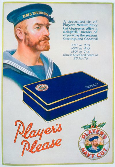 Anuncio de cigarrillos Players Navy Cut, 1928 de Unbekannt
