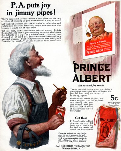 Anuncio de tabaco para pipa Prince Albert, 1913 de Unbekannt