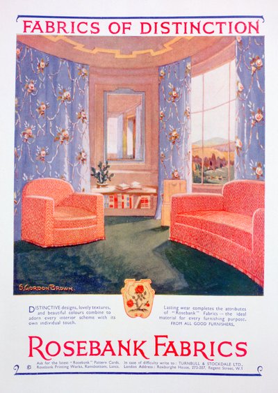 Anuncio de Rosebank Fabrics, 1935 de Unbekannt