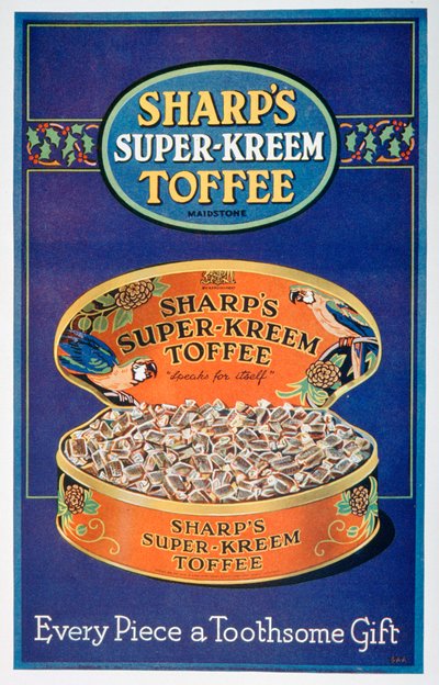 Anuncio de Sharps Super-Kreem Toffee, 1928 de Unbekannt