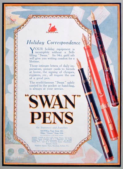 Anuncio de plumas Swan de Unbekannt