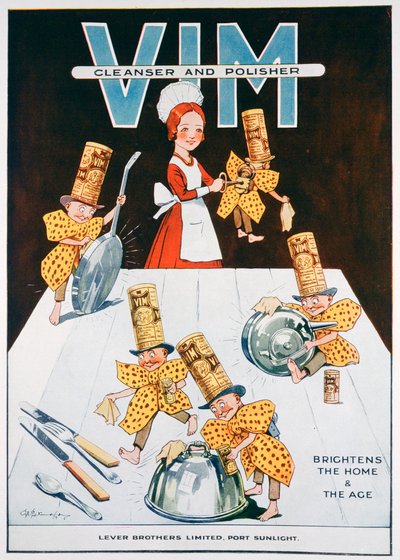 Anuncio de limpiador y pulidor Vim, 1919 de Unbekannt