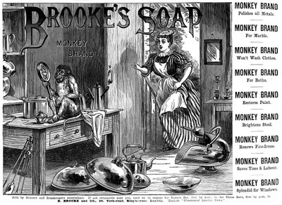Anuncio de Brookes Monkey Brand Soap, 1887 de Unbekannt