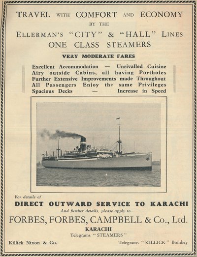 Anuncio de los vapores de Ellermans, 1936 de Unbekannt
