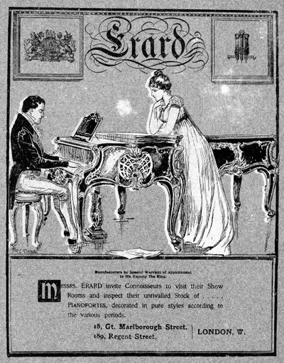 Anuncio de pianos Erard, 1901 de Unbekannt