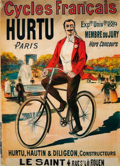Anuncio de bicicletas Hurtu, c1900 de Unbekannt