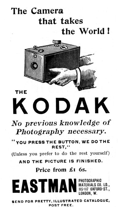 Anuncio de cámaras Kodak, 1893 de Unbekannt