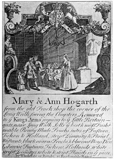 Anuncio para la tienda de telas de Mary y Ann Hogarth de Unbekannt