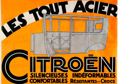 Anuncio de coches Citroën de acero completo, c1924 de Unbekannt