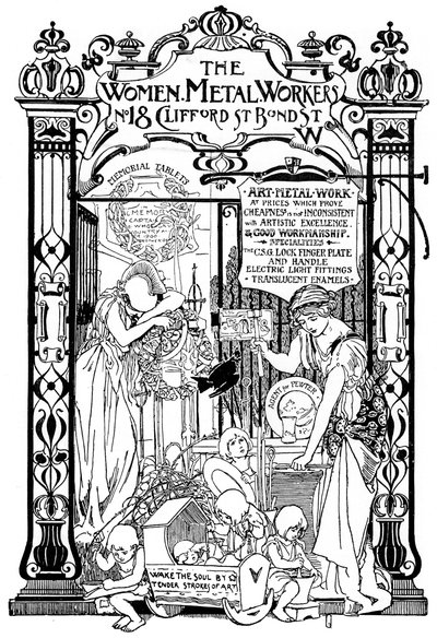 Anuncio para la compañía de trabajadoras metalúrgicas en Londres, 1901 de Unbekannt