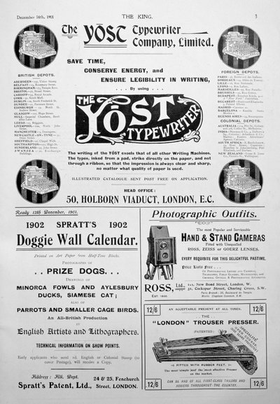 Página de publicidad de la revista King, 14 de diciembre de 1901 de Unbekannt