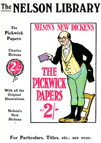 Anuncio de Los Papeles Póstumos del Club Pickwick de Charles Dickens, vendido por la Biblioteca Nelson, 1912 de Unbekannt