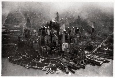 Vista aérea de Manhattan, Ciudad de Nueva York, EE.UU., desde un Zeppelin de Unbekannt