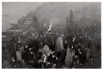 Vista aérea de Manhattan, Ciudad de Nueva York, EE.UU., desde un Zeppelin, 1928-1933 de Unbekannt