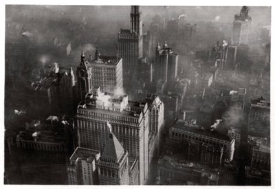Vista aérea de Manhattan, Ciudad de Nueva York, EE.UU., desde un Zeppelin, 1928-1933 de Unbekannt