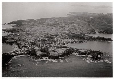 Vista aérea de Oginohama, Japón, desde un Zeppelin, 1929-1933 de Unbekannt