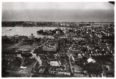Vista aérea de Recife, Brasil, desde un Zeppelin, 1930-1933 de Unbekannt