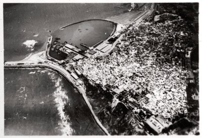 Vista aérea de Tánger, Marruecos, desde un Zeppelin, 1930 1933 de Unbekannt