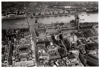 Vista aérea de Westminster, Londres, desde un Zeppelin, 1931-1933 de Unbekannt