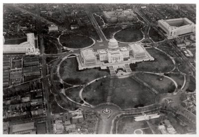 Vista aérea del Capitolio, Washington DC, EE.UU., desde un Zeppelin, 1928 1933 de Unbekannt