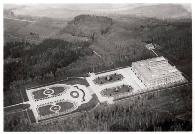 Vista aérea del Palacio de Herrenchiemsee, Baviera, Alemania, desde un Zeppelin, c1931-1933 de Unbekannt