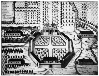 Vista aérea de la finca vinícola Vergelegen, Sudáfrica, siglo XVIII 1931 de Unbekannt