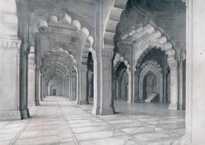 Agra. Interior de la Moti Musjid. Mezquita de Perla, c1910 de Unbekannt