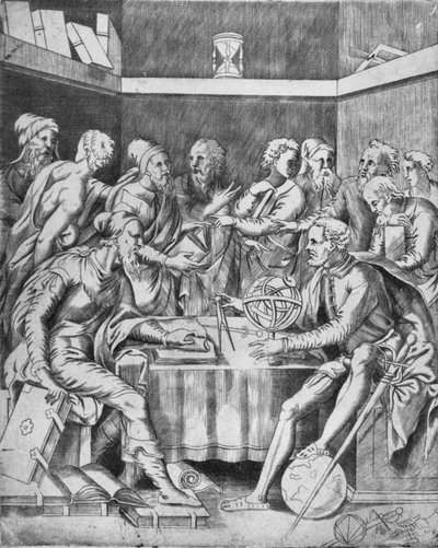 Agripa instruyendo a sus alumnos matemáticamente, 1553, 1936 de Unbekannt
