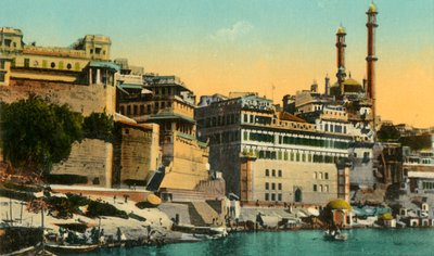 Mezquita Alamgir y Ghat, Benarés, c1910 de Unbekannt