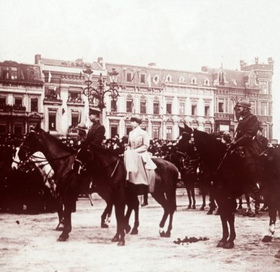 Alberto I y Isabel de Baviera en Lieja, Bélgica, c1914-c1918 de Unbekannt