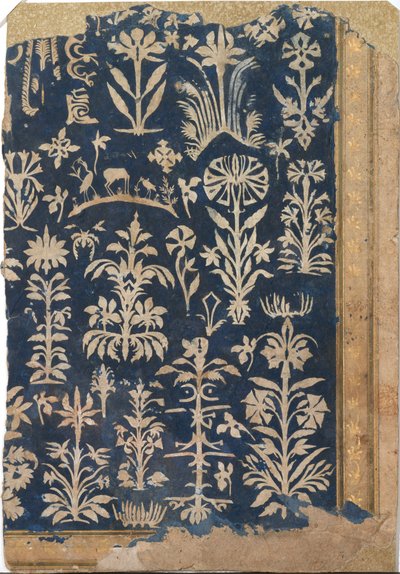 Página de álbum con decoración de papel recortado, ca. 1625-50 de Unbekannt
