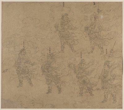 Álbum de temas taoístas y budistas: Procesión de deidades taoístas: Hoja 14, 1200s de Unbekannt