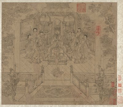 Álbum de Temas Daoístas y Budistas: Procesión de Deidades Daoístas: Hoja 1, 1200s de Unbekannt