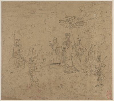 Álbum de temas taoístas y budistas: Procesión de deidades taoístas: Hoja 8, 1200s de Unbekannt