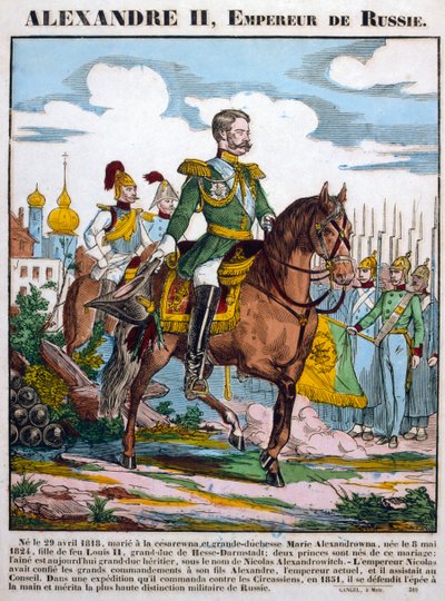 Alejandro II, Zar de Rusia, revisando tropas, c1855 de Unbekannt