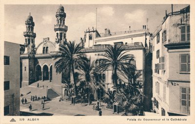 Argel - Palacio del Gobernador y la Catedral, c. 1900 de Unbekannt