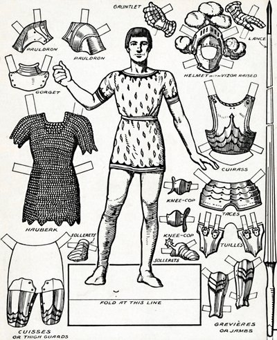 Toda la magnífica panoplia de un caballero con las diversas partes de su armadura, c1934 de Unbekannt