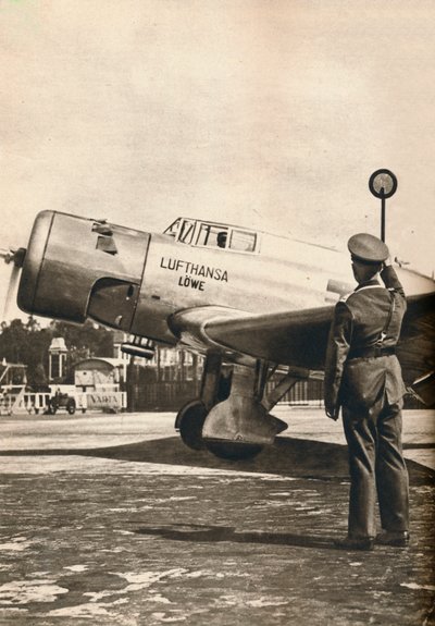Todo listo para el inicio en el aeropuerto de Tempelhof, Berlín, c1936 c1937 de Unbekannt