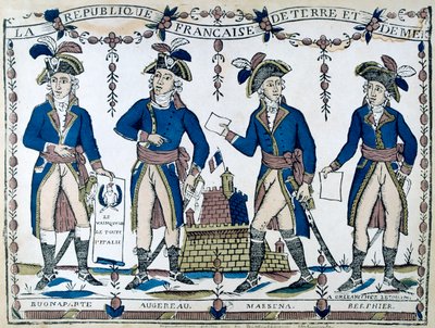 Alegorías de Bonaparte, Augereau, Massina, Berphier, Francia, 1789 de Unbekannt