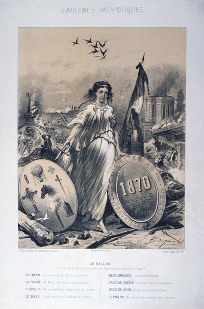 Alegoría de emblemas patrióticos franceses, 1870 de Unbekannt