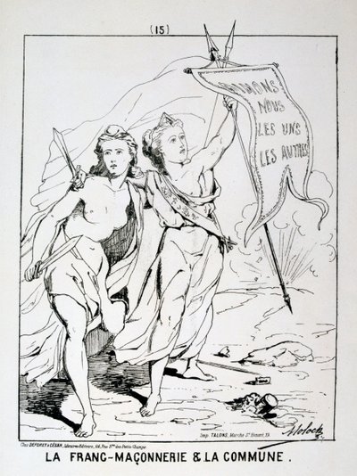 Alegoría de la Francmasonería y la Comuna, Comuna de París, 1871 de Unbekannt