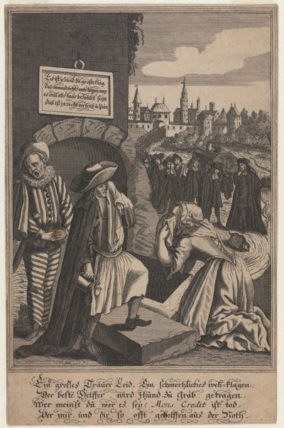 Alegoría sobre la muerte del crédito, principios del siglo XVIII de Unbekannt