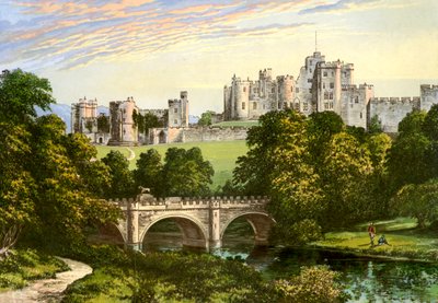 Castillo de Alnwick, Northumberland, hogar del Duque de Northumberland, c. 1880 de Unbekannt