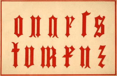 Alfabeto, letras arcaicas, minúsculas de Unbekannt