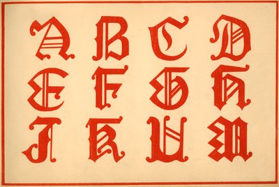 Alfabeto, letras A-M, mayúsculas de Unbekannt