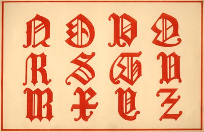 Alfabeto, letras N-Z, mayúsculas de Unbekannt