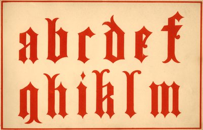 Alfabeto, letras a-m, minúsculas de Unbekannt
